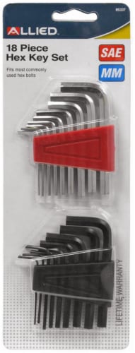 Allied 18-Piece Hex Key Set - SAE & Metric Perspective: front