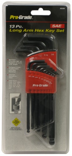 Pro-Grade® Long Arm Hex Key SAE Set Perspective: front