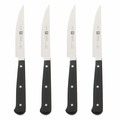 ZWILLING Porterhouse 4-pc Steak Knife Set in Beechwood Box Perspective: front