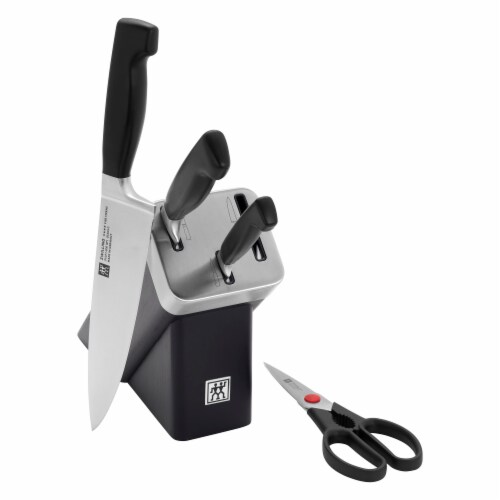 ZWILLING Four Star 5pc Compact SelfSharpening Knife Block Set Black