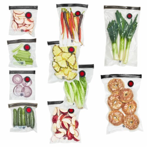 ZWILLING Fresh & Save 10-pc Assorted Sizes Vacuum Sealer Bags, Sous Vide Bags, Meal Prep Perspective: front