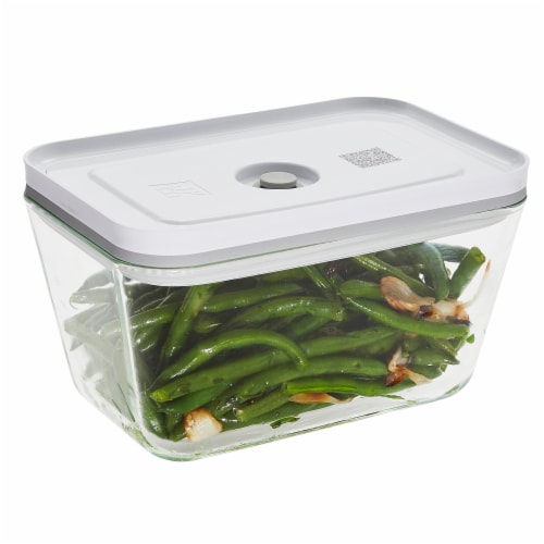 1pc Clear Food Storage Box, Dark Green Vegetable Container For