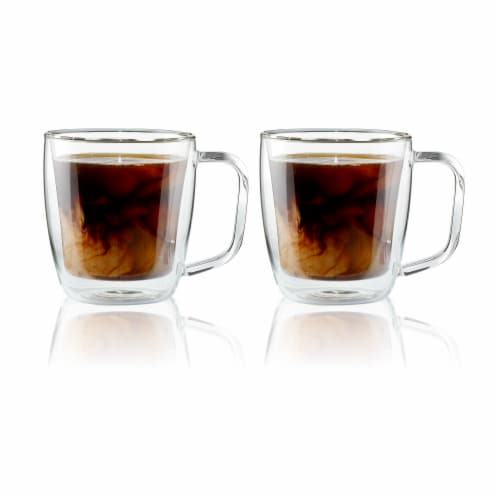 Henckels Cafe Roma 2-pc Double-Wall Glassware 12oz. Glass Coffee Mug Set Perspective: front