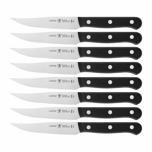 SiliSlick Stainless Steel Steak Knife Set of 6 -Blue Handle and