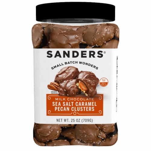 Sanders Milk Chocolate Pecan Caramel Cluster Perspective: front