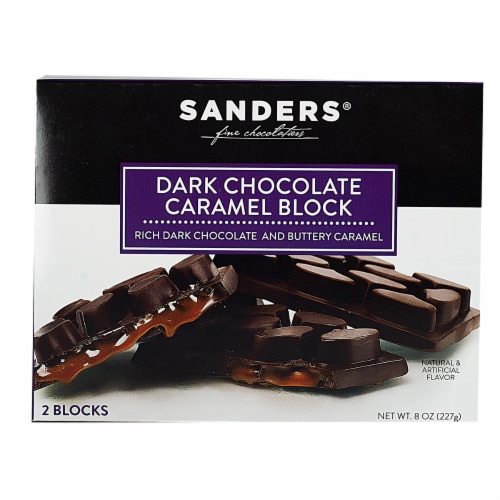 Sanders Dark Chocolate Caramel Block Perspective: front