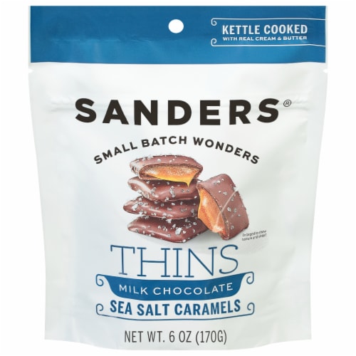 Sanders® Thins Milk Chocolate Sea Salt Caramels Perspective: front