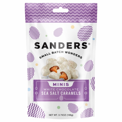Sanders White Chocolate Sea Salt Caramel Minis Perspective: front