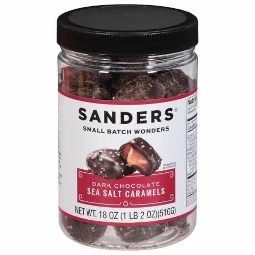 Sanders® Dark Chocolate Sea Salt Caramels Perspective: front