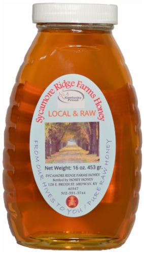 Sycamore Ridge Farms Local & Raw Honey Perspective: front