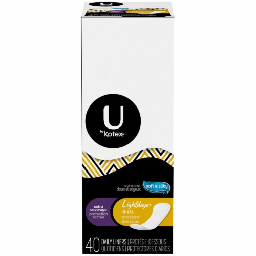 U by Kotex Lightdays Extra Coverage Liners, 40 ct - Foods Co.