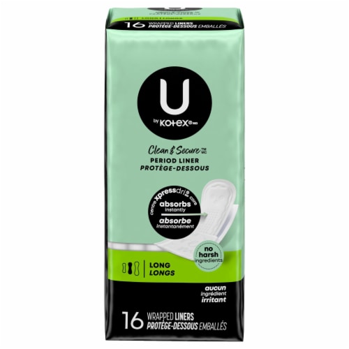 U By Kotex® Security® Lightdays® Wrapped Long Panty Liners Perspective: front
