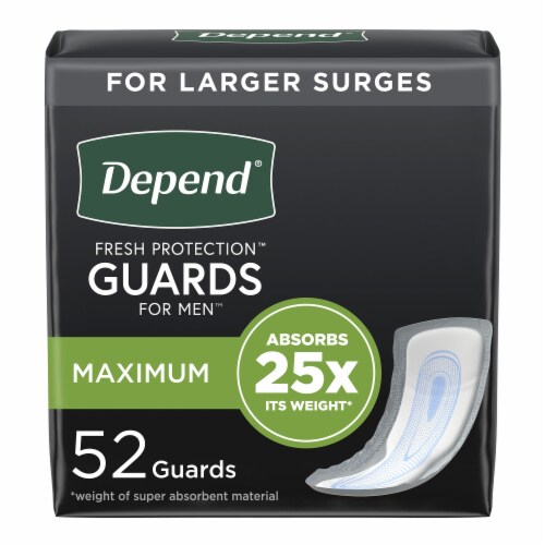 Depend Guards for Men Male Incontinent Pad Cup Shape 12 L 13792 ...