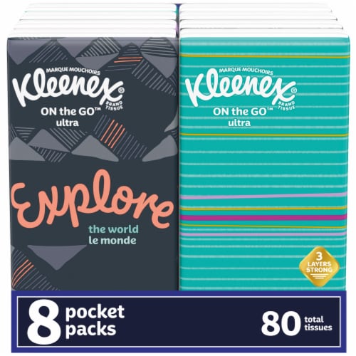 Kleenex Facial Tissue Pocket Packs Perspective: front