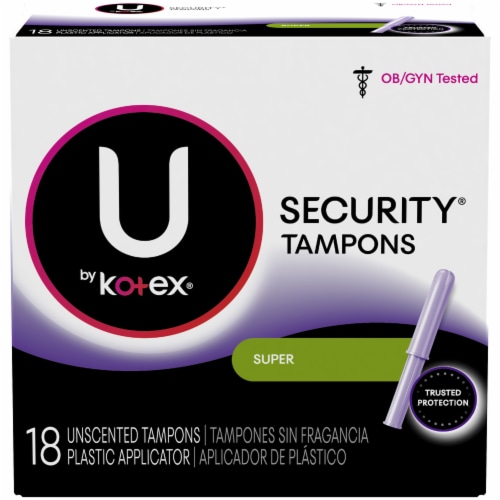 U by Kotex Security Super Unscented Tampons Perspective: front