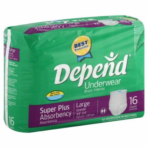 Depend Super Plus Absorbency Large Underwear, 16 Count - Kroger