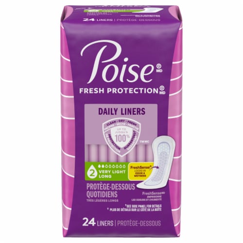 Poise® Very Light Long Length Incontinence Panty Liners Perspective: front