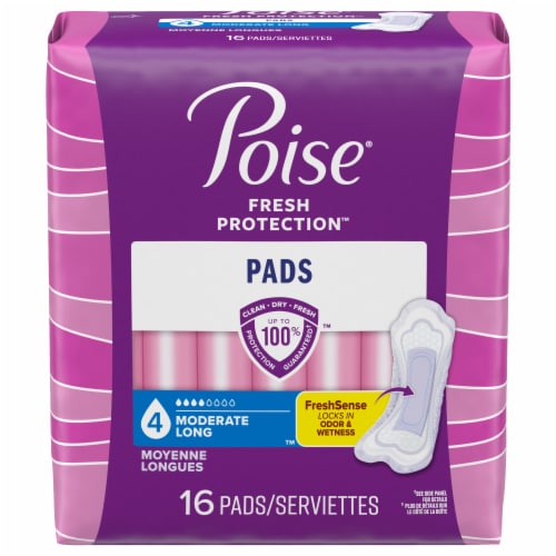 Poise Moderate Extra Coverage Pads Perspective: front