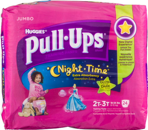 Pull-Ups Night-Time Girls' Potty Training Pants, 2T-3T (16-34 lbs) Perspective: front
