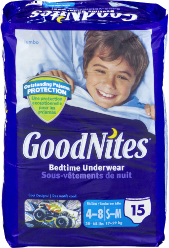 Goodnites Boys' Bedwetting Underwear, S/M (38-65 lbs) Perspective: front