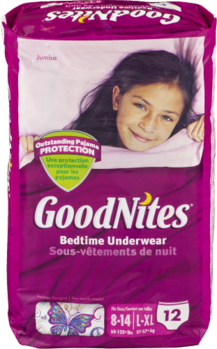 Goodnites Girls' Bedwetting Underwear, L/XL (60-125+ lbs), 12