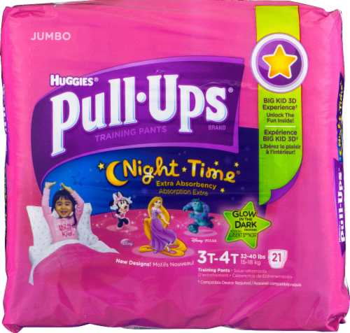 Pull-Ups Night-Time Girls' Potty Training Pants, 3T-4T (32-40 lbs