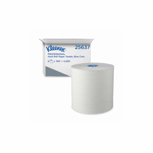 Hard Roll Paper Towels with Premium Absorbency Pockets with Colored Core, Blue Core, 1-Ply, 7.5