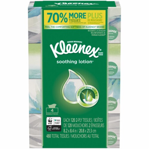 Kleenex Soothing Lotion Facial Tissues Perspective: front