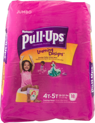Pull-Ups Learning Designs Girls' Potty Training Pants, 4T-5T (38-50 lbs) Perspective: front