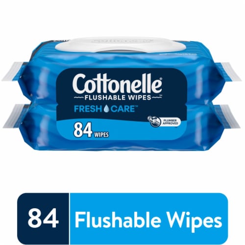 Cottonelle Fresh Care Flushable Wet Wipes Flip-Top Packs Adult Wet Wipes Perspective: front