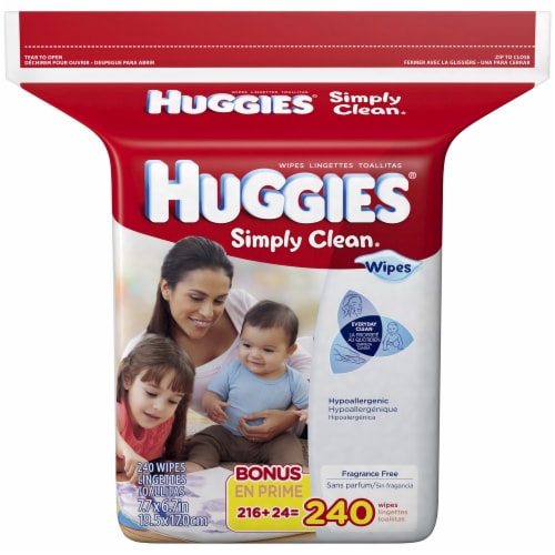 Huggies Simply Clean Fragrance Free Wipes Perspective: front