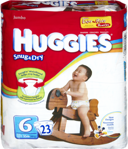 Huggies Snug & Dry Baby Diapers, Size 6 (35+ lbs), 23 count - Kroger