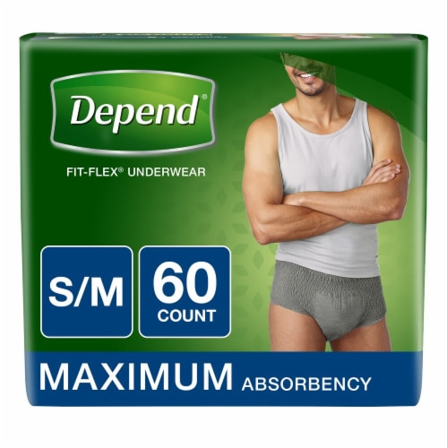 Depend Fit-Flex Maximum Absorbency Small/Medium Underwear for Men, 60 ct -  Fry's Food Stores