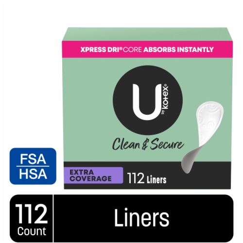 U by Kotex Clean & Secure Panty Liners Light Absorbency Extra Coverage, 112  count - Kroger