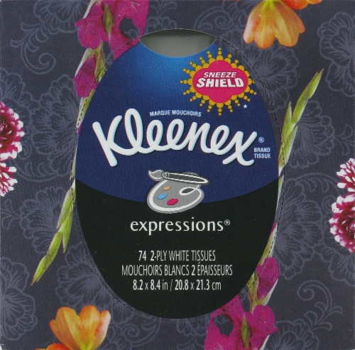 Kleenex® Expressions® Facial Tissue Cube Box Perspective: front