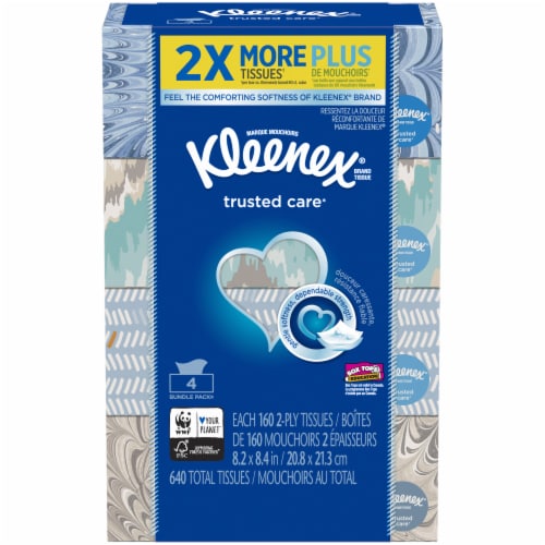 Kleenex Trusted Care Facial Tissues Perspective: front