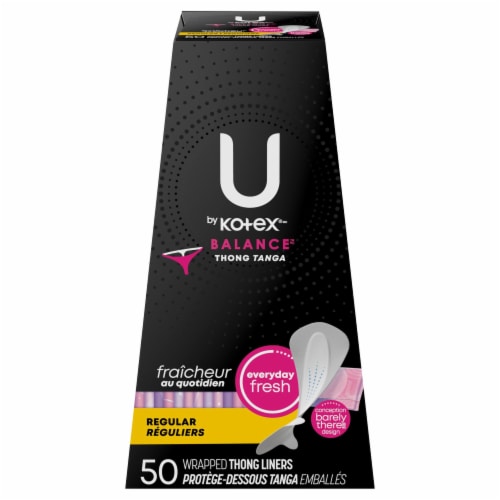 U by Kotex® Barely There® Regular Thong Liners Unscented Perspective: front