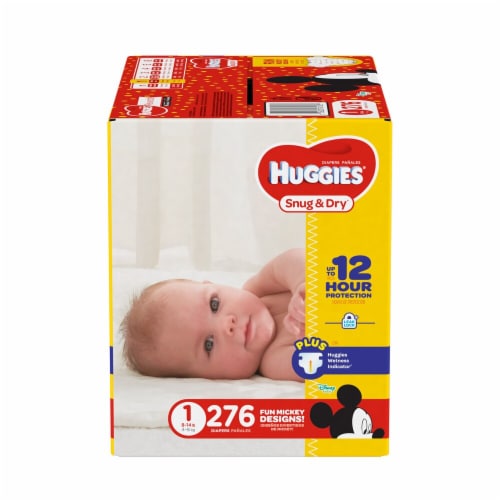 Huggies Snug & Dry Baby Diapers, Size 1 (8-14 lbs), 276 count - Kroger