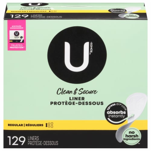 U by Kotex® Regular Unscented Lightdays Liners Perspective: front