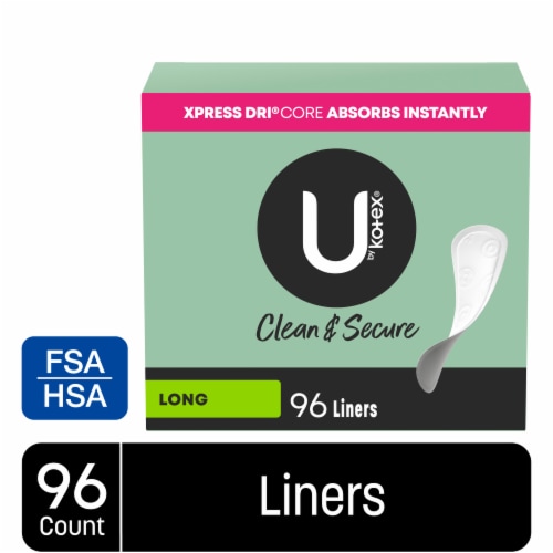 U by Kotex Clean & Secure Panty Liners Light Absorbency Long Length Perspective: front