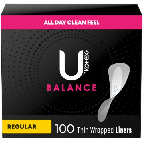 U by Kotex Daily Panty Liners, Balance, Wrapped, Light Absorbency, Regular Length Perspective: front