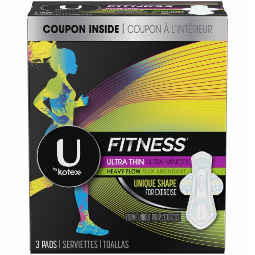 U by Kotex Fitness Ultra Thin Heavy Flow Pads, 30 ct - Fry's Food Stores