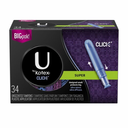 U by Kotex Click Super Tampons, 34 ct - Ralphs