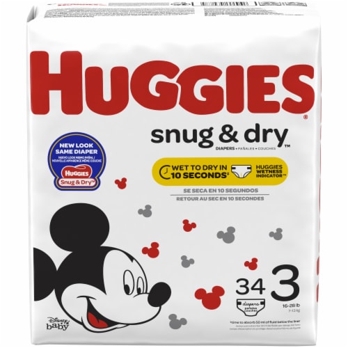 HUGGIES Snug & Dry Diapers, Size 3, 3 Count, Diapers & Training Pants