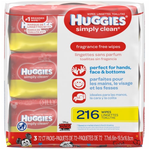 Huggies Simply Clean Fresh Scent Baby Wipes Flip-Top Packs, 3 pk / 64 ct -  Kroger