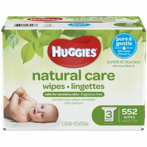 Huggies Natural Care Fragrance Free Refill Baby Wipes Perspective: front