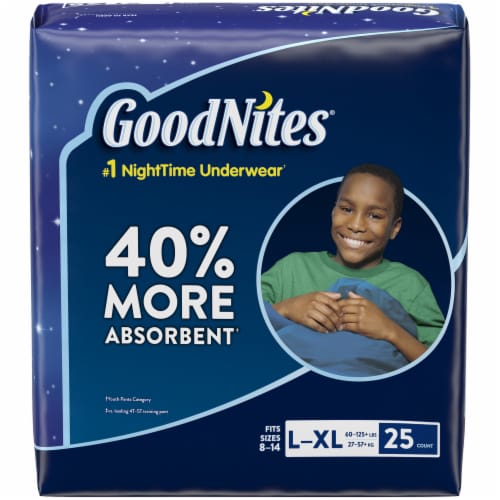 Goodnites Boys' Bedwetting Underwear, L/XL (60-125+ lbs), 25 ct - Foods Co. Goodnites Boys' Bedwetting Underwear, L/XL (60-125+ lbs), 25 ct - Foods Co.