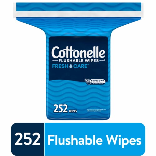 Cottonelle Fresh Care Flushable Wet Wipes Refill Pack Adult Wet Wipes Perspective: front