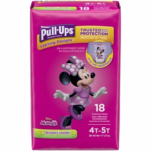 Pull-Ups Learning Designs Girls' Potty Training Pants, 4T-5T (38-50 lbs) Perspective: front