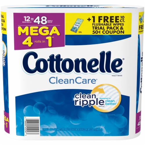 Cottonelle Clean Care Mega Roll Bath Tissue Perspective: front